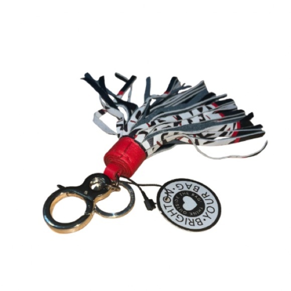 Brighton Black, White, and Red Tassel Key Holder, ‘Let’s Hang Out’ NWT - Picture 3 of 3